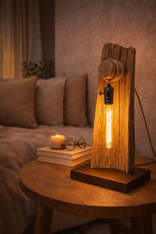 Filament - Lampe de bureau en chêne massif